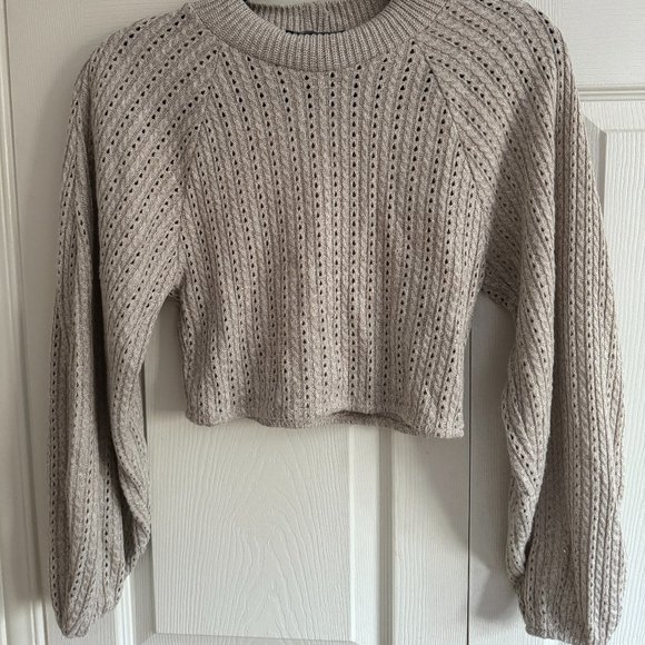 Zara beige cropped sweater, Small - Picture 1 of 3